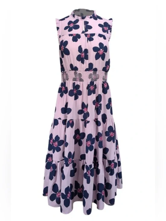 KATE SPADE - Lavender & Navy Floral Sleeveless Dress Size: Medium - Picture 1 of 4